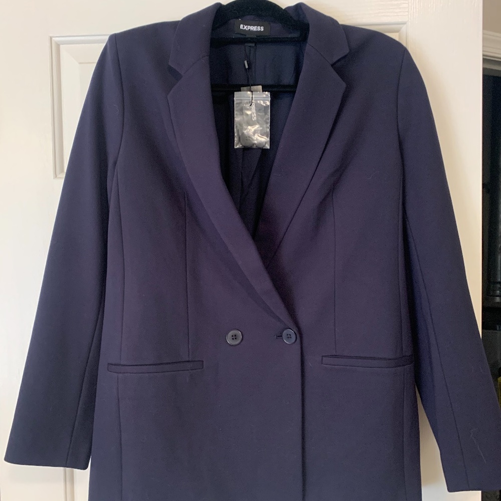 Express Navy Boyfriend double breasted blazer New NWT with tag